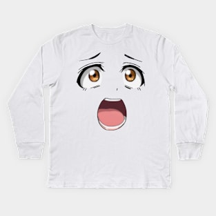 Kawaii face Kids Long Sleeve T-Shirt